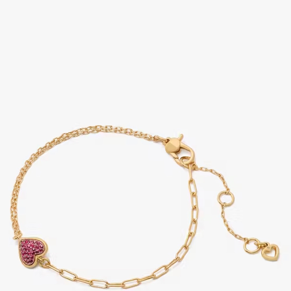 $78 Kate Spade With All My Heart Pave Bracelet red - Picture 1 of 6